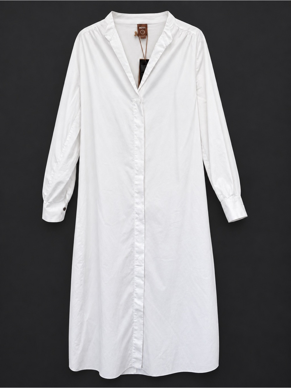 Boss Gorgeous Long Sleeve White Shirt Dress NWT